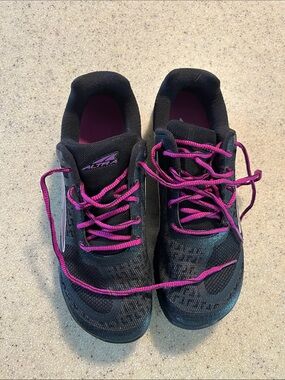 Altra Women's Black Sneakers with Pink Accents